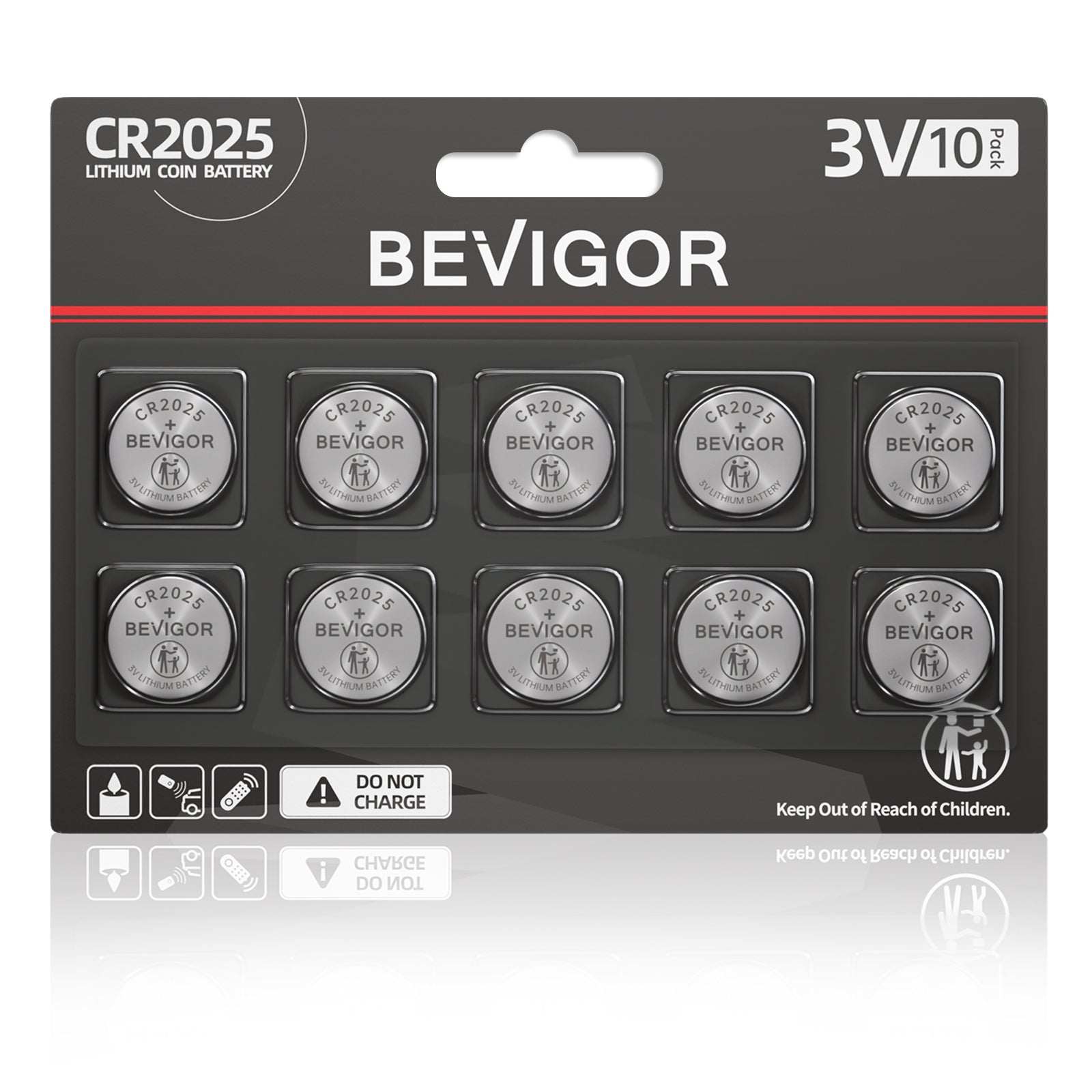 BEVIGOR CR2025 Lithium 3V Coin Battery for Child Safety