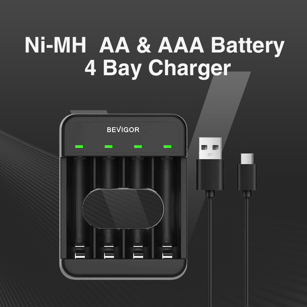 BEVIGOR 4 Bays AA AAA Battery Charger