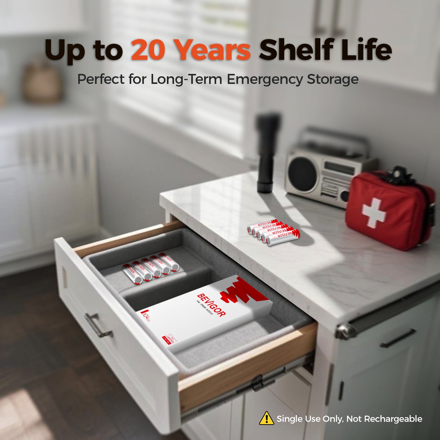 BEVIGOR Lithium AAA Batteries Up to 20 Years Shelf Life