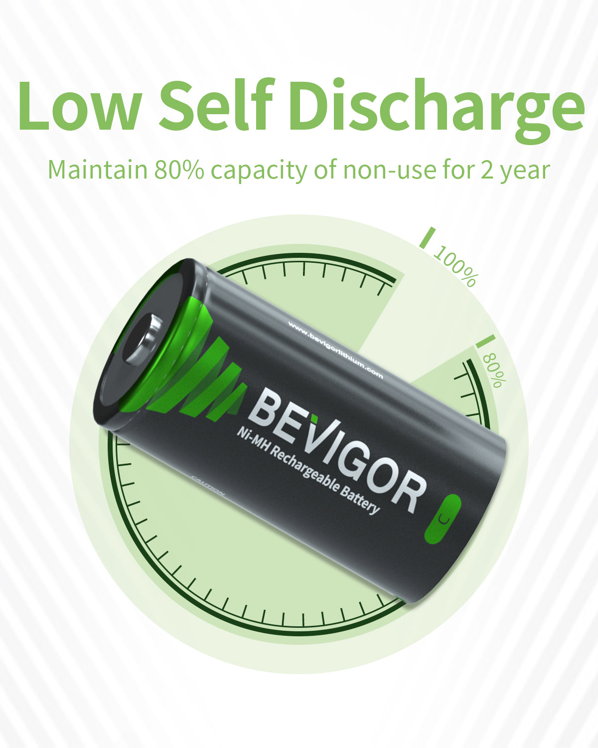 C Rechargeable Batteries Low Self Discharge