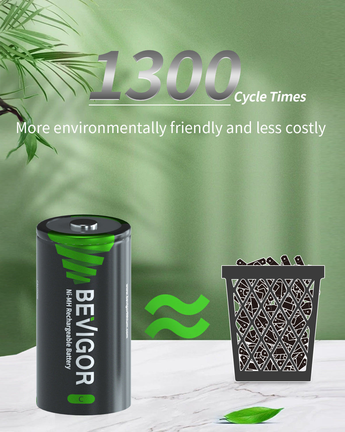 Rechagreable C Battery 1300 Cycle Times