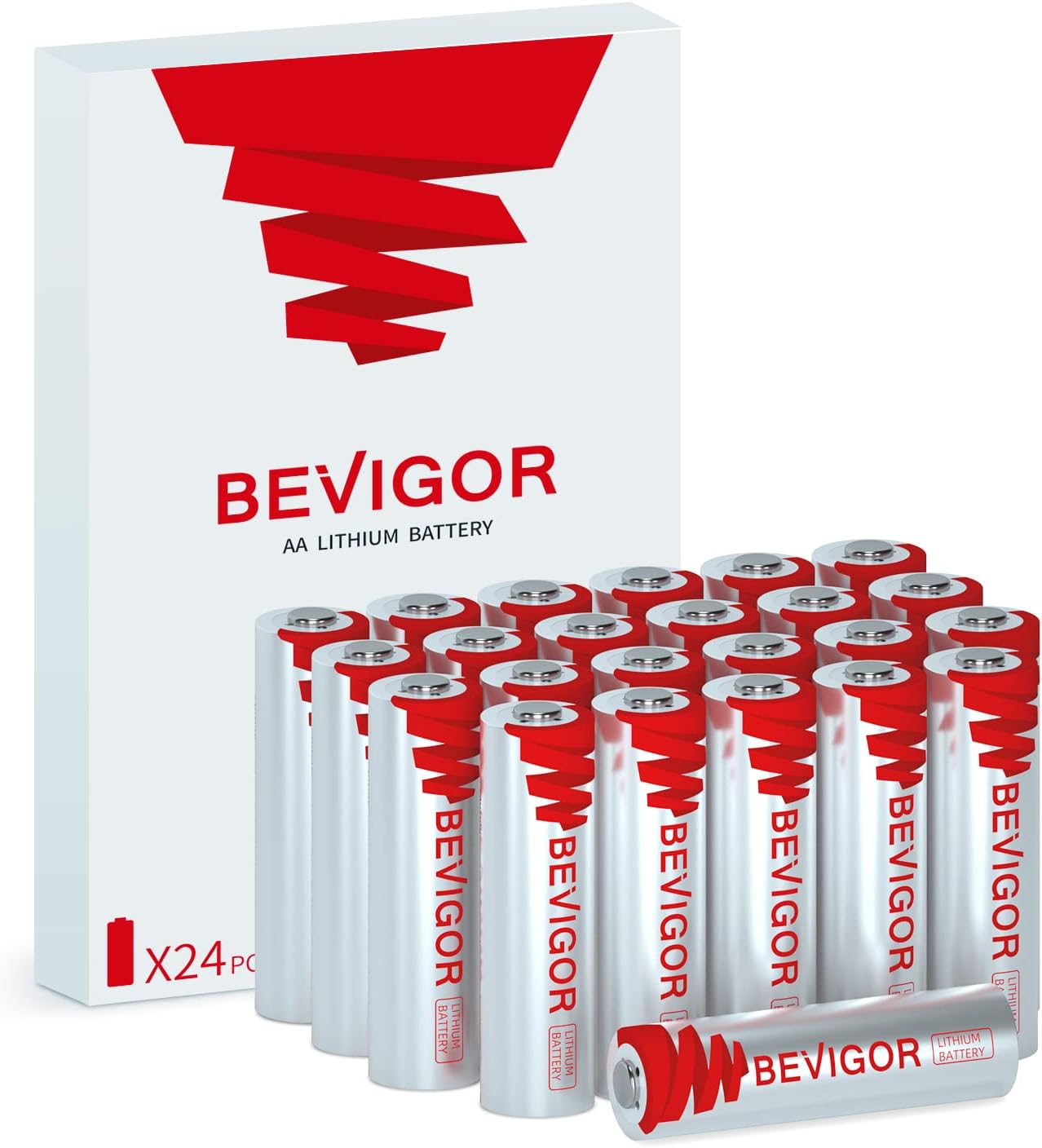 bevigor aa lithium batteries 24pack 3000mAh
