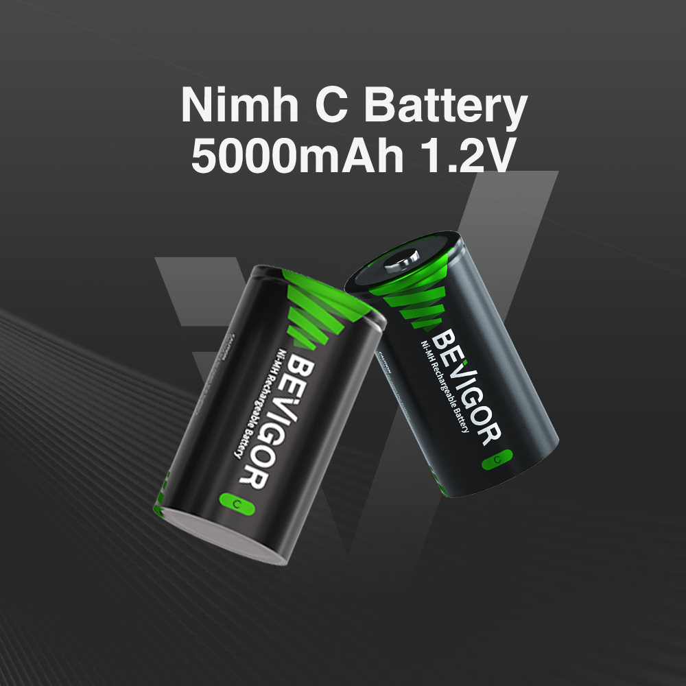 BEVIGOR Rechargeable C Battery Pre Charged 5000mAh