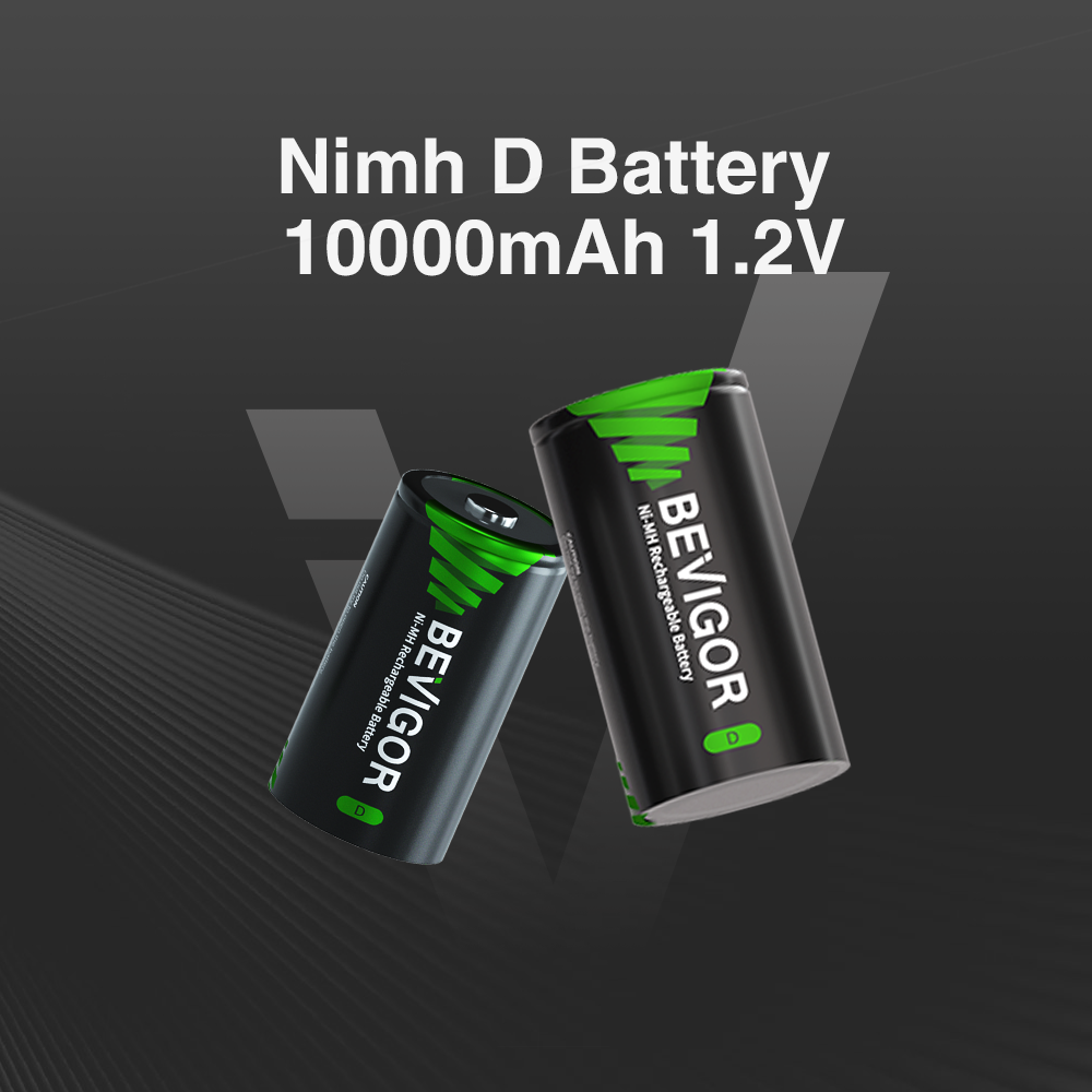 BEVIGOR High Capacity NiMH Rechargeable D Battery 10000mAh