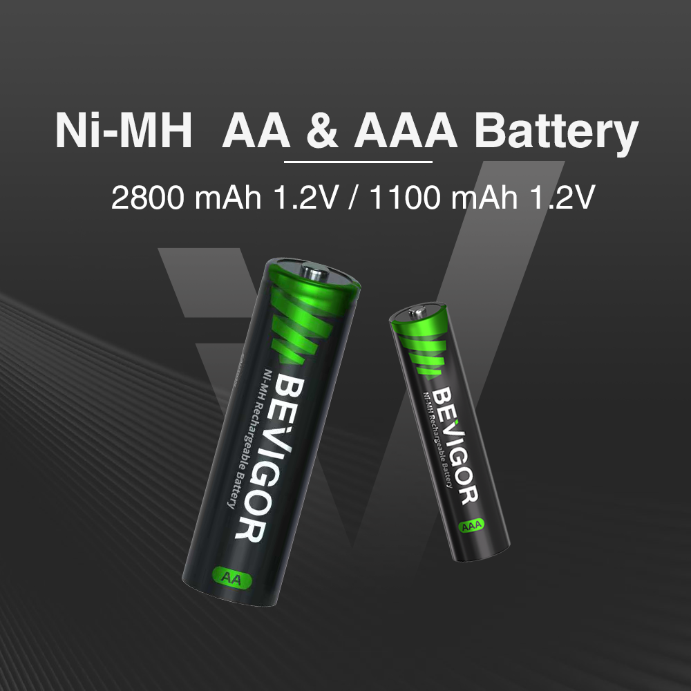 BEVIGOR High Capacity Rechargeable AA AAA Batteries Sets NiMH 1.2V