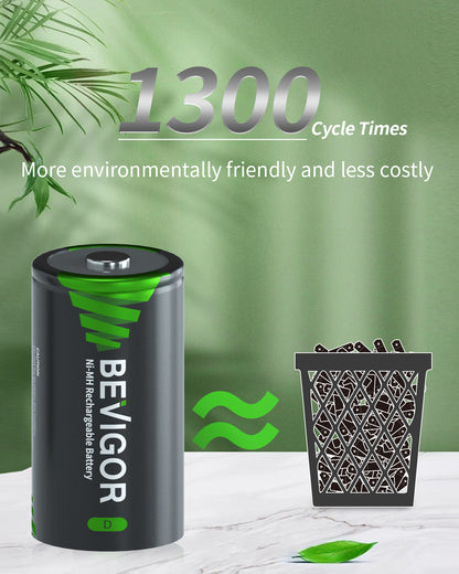 High Capacity  Rechargeable NiMH D Battery 10000mAh Save In Bulk Order