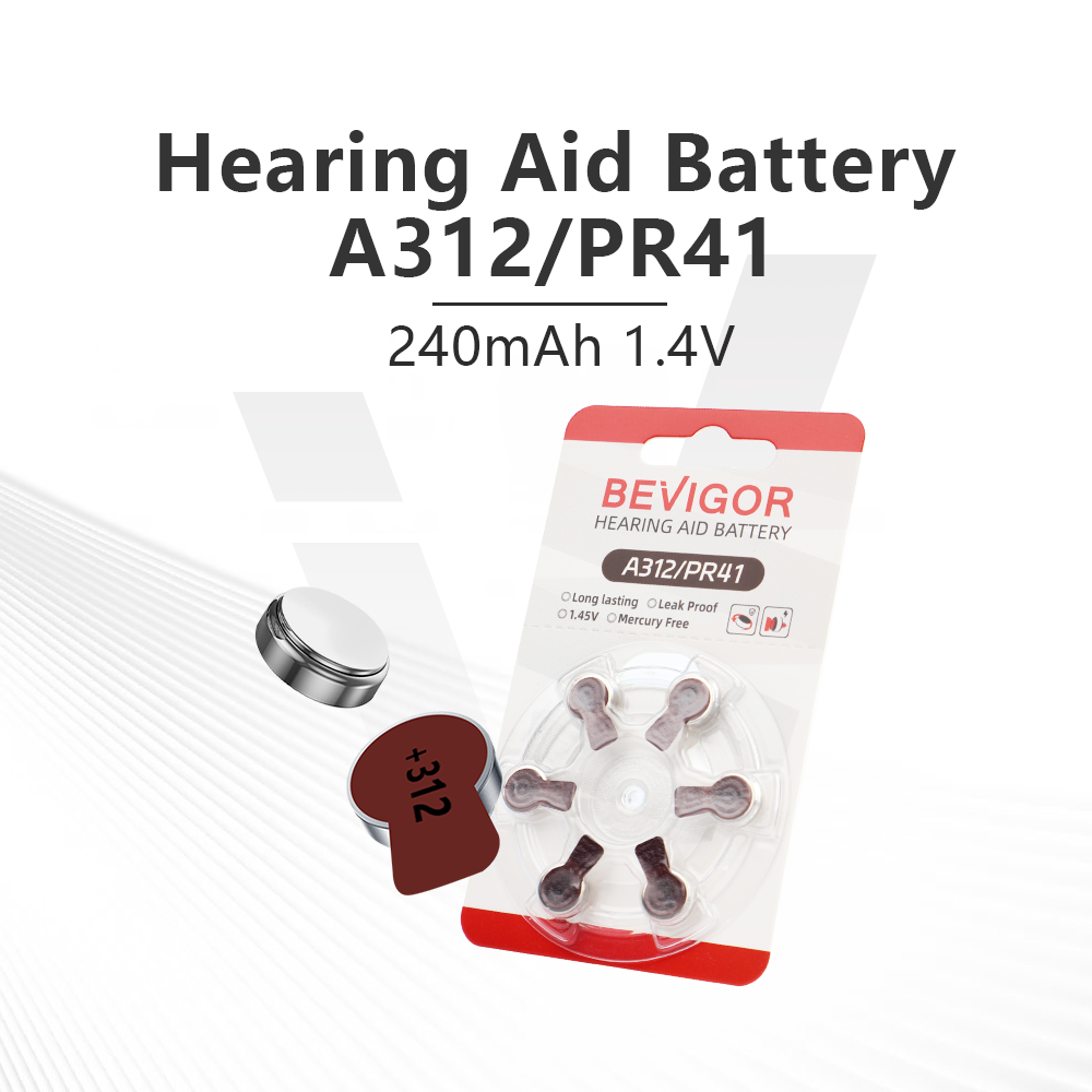 BEVIGOR Hearing Aid Batteries Size 312 Mercury Free 1.4V