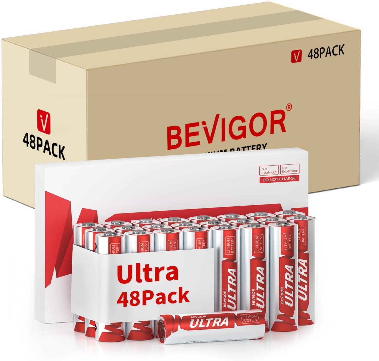 bevigor ultra lithium aa batteries 48pack 3500mAh