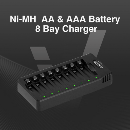 BEVIGOR 8 Bay AA AAA Battery Charger USB for NiMH/NiCD