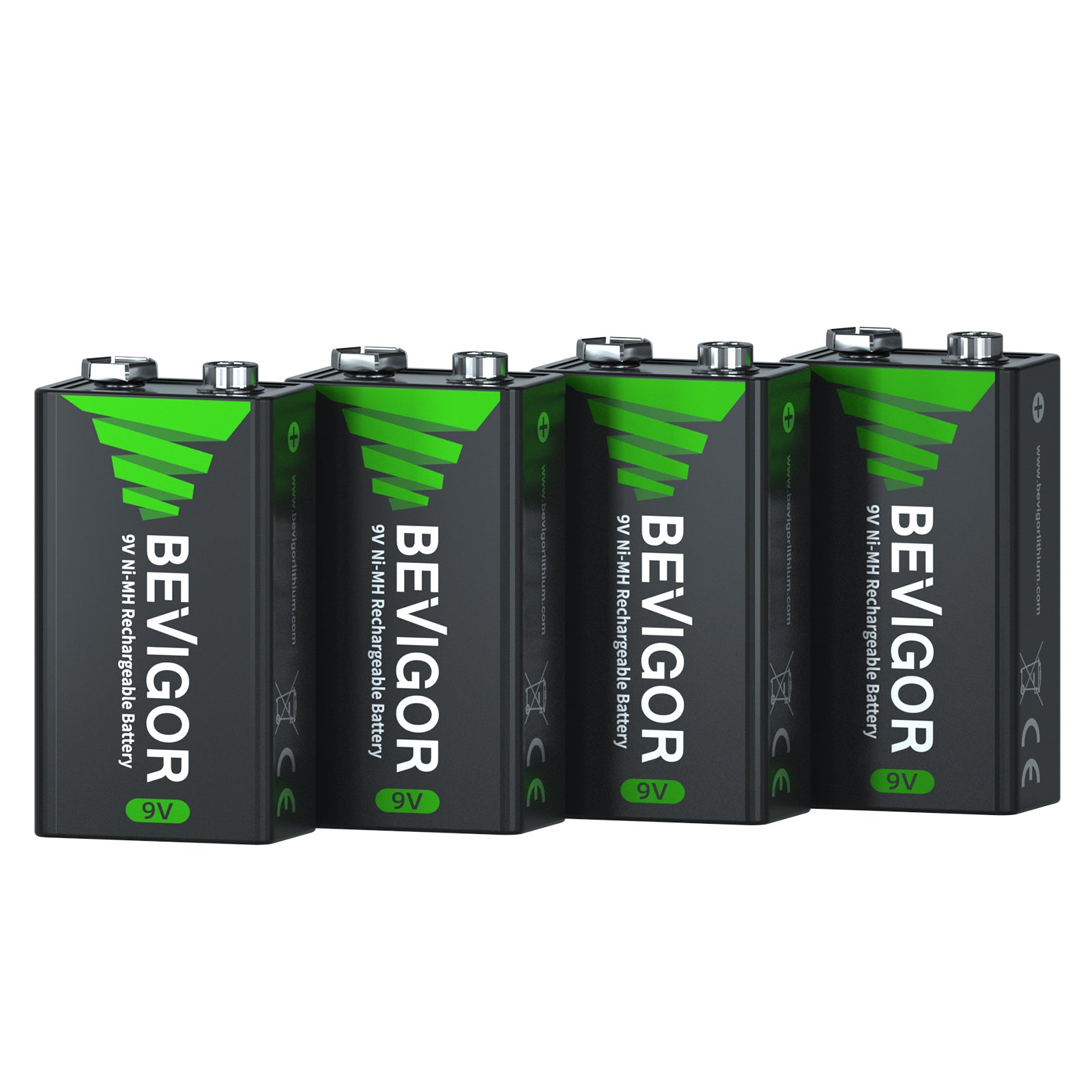 BEVIGOR High Capacity  Rechargeable 9 Volt NiMH Battery 2000mAh