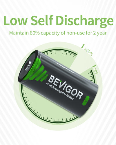 C Rechargeable Batteries Low Self Discharge