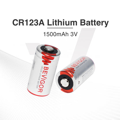 BEVIGOR 1500mAh CR123A Lithium Battery 3 Volt
