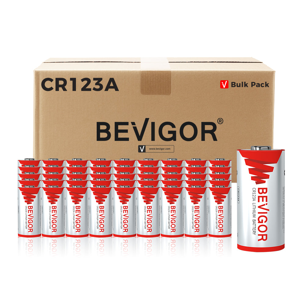 BEVIGOR 1500mAh CR123A Lithium Battery 3 Volt - Bulk Pack
