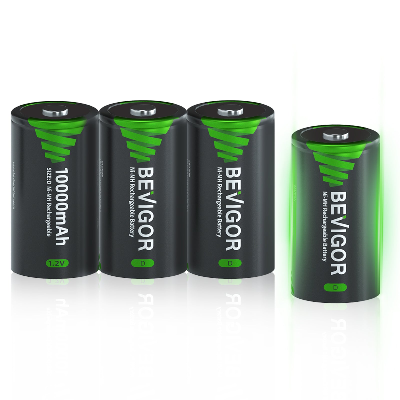 BEVIGOR High Capacity  Rechargeable NiMH D Battery 10000mAh