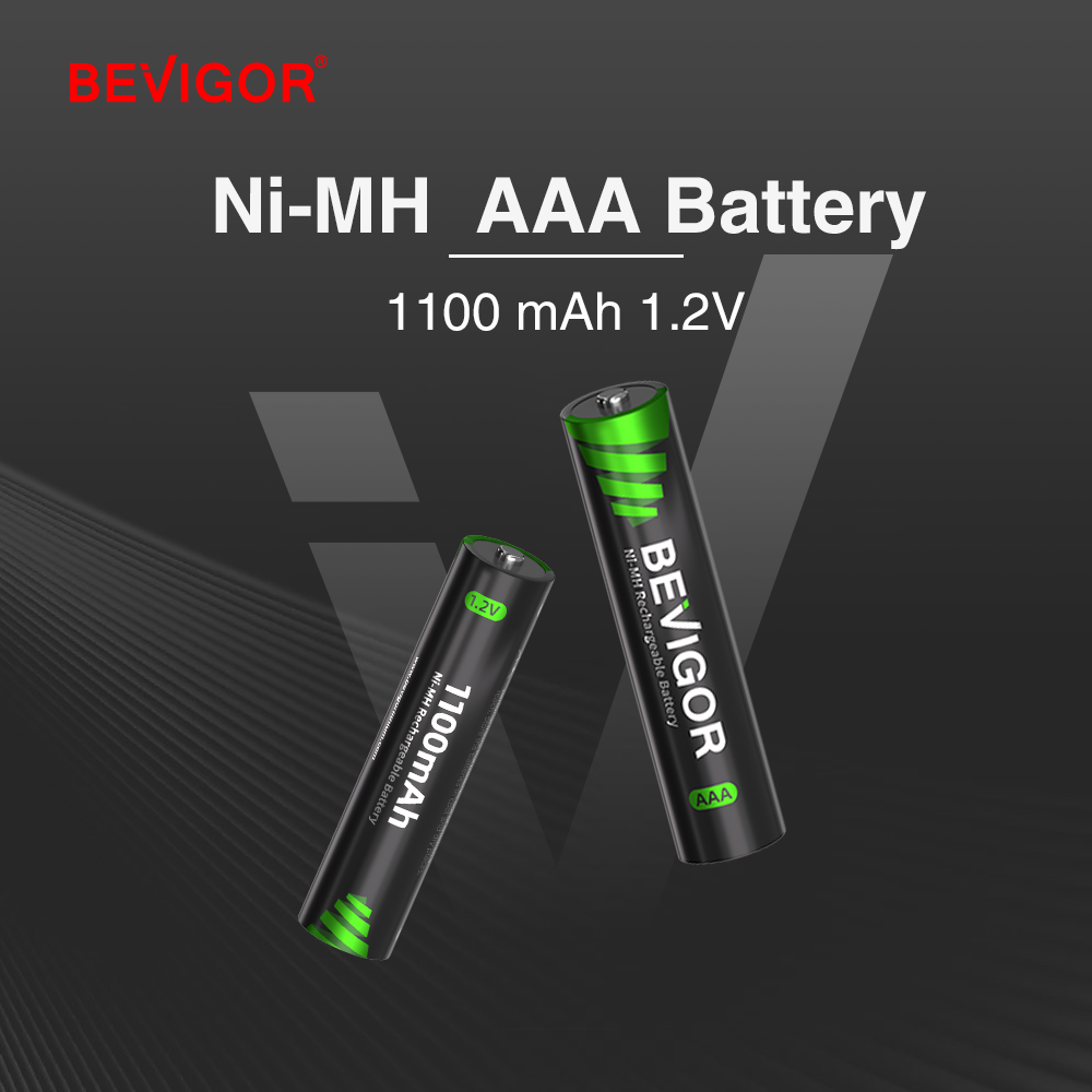 BEVIGOR 1100 mAh NiMH Rechargeable AAA Batteries 1.2V
