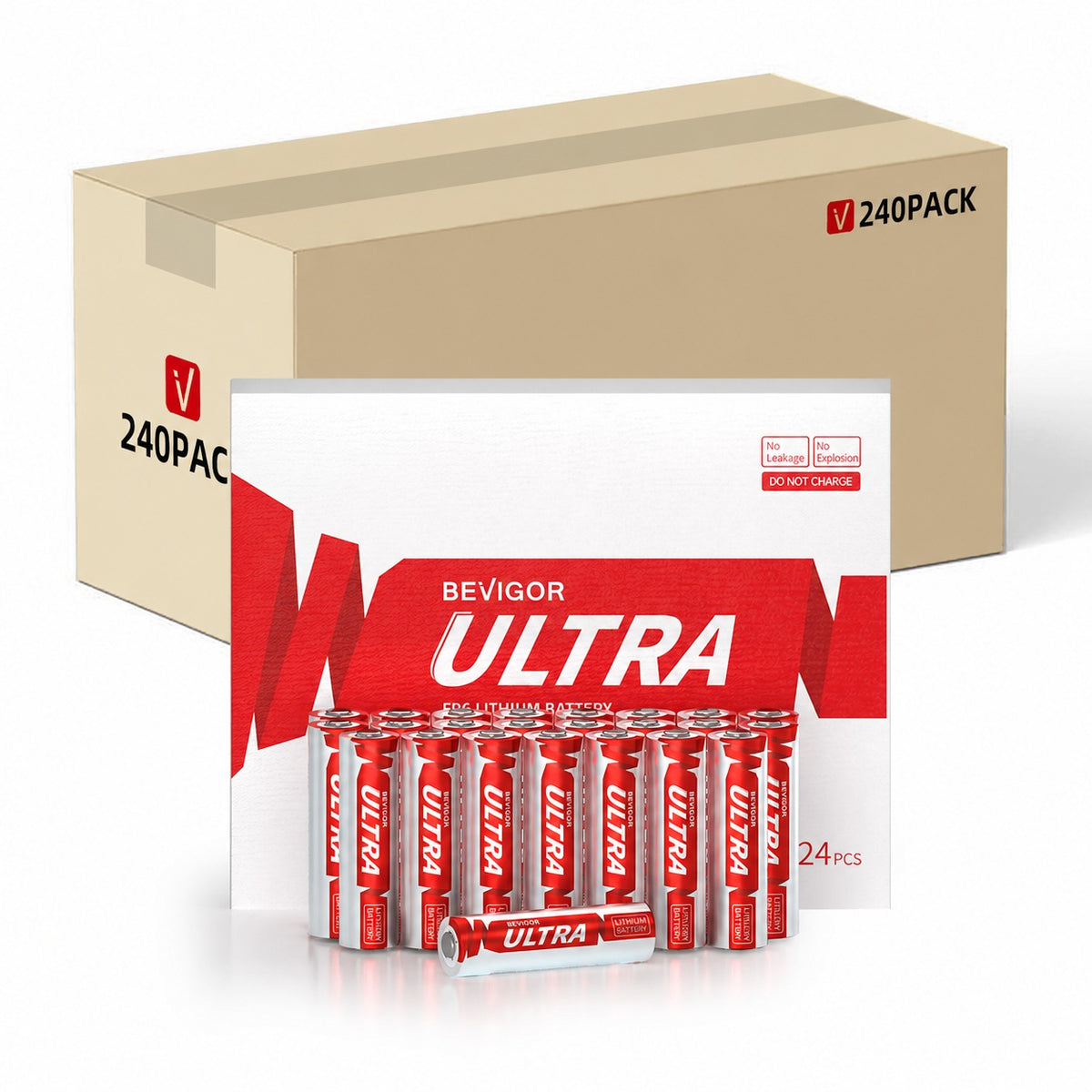 bevigor aa lithium batteries 240 pack