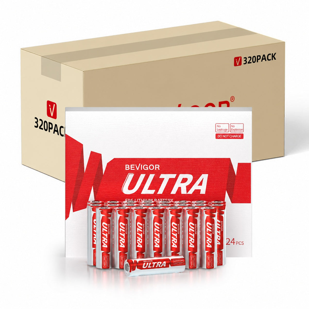 bevigor aa lithium batteries 320 pack