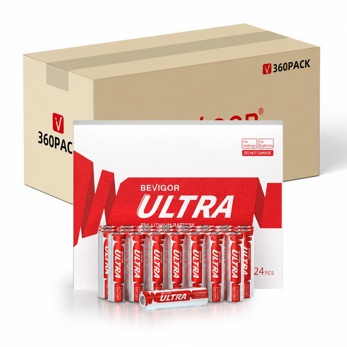 bevigor aa lithium batteries 360 pack