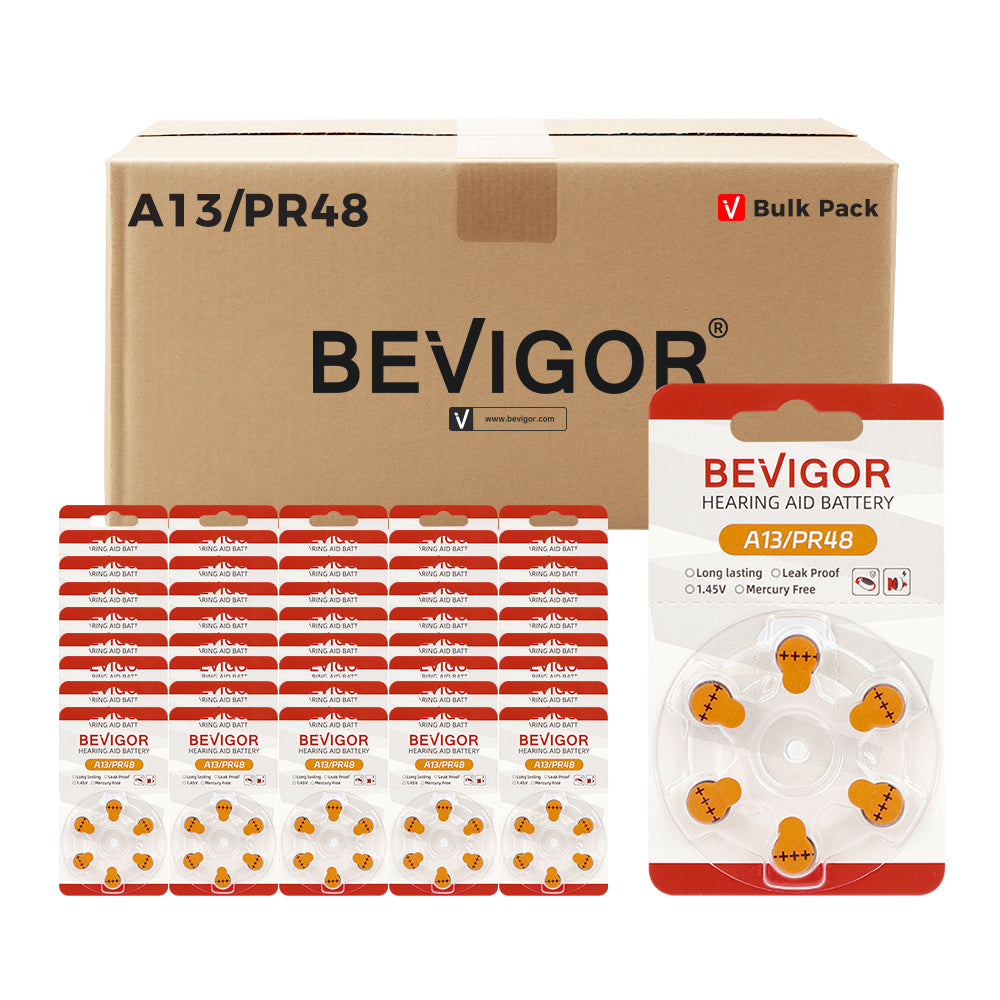 BEVIGOR Bulk Hearing Aid Batteries Size 13 Easy to Open 1.4V