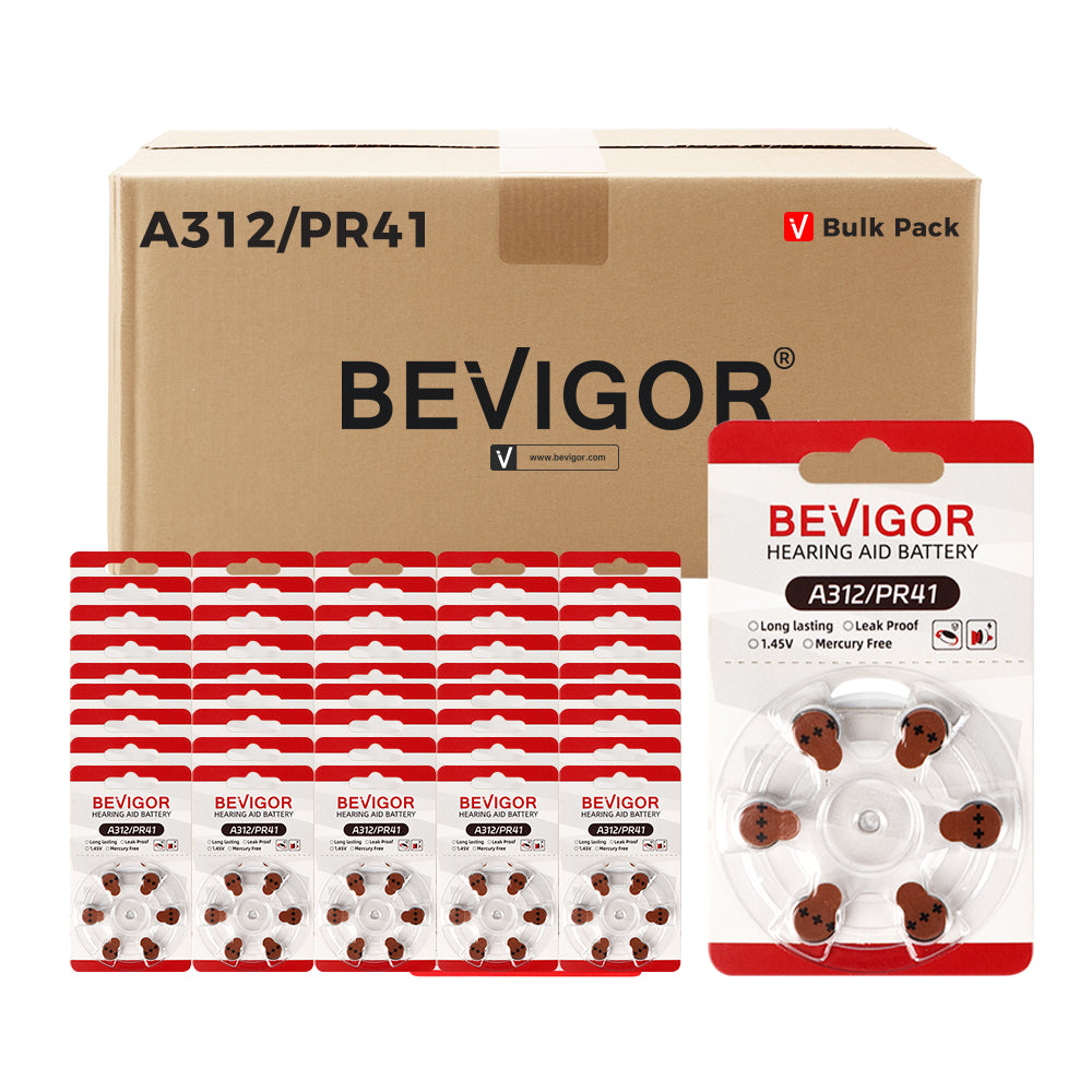BEVIGOR 312 Hearing Aid Batteries –Mercury-Free 1.4V Bulk Pack