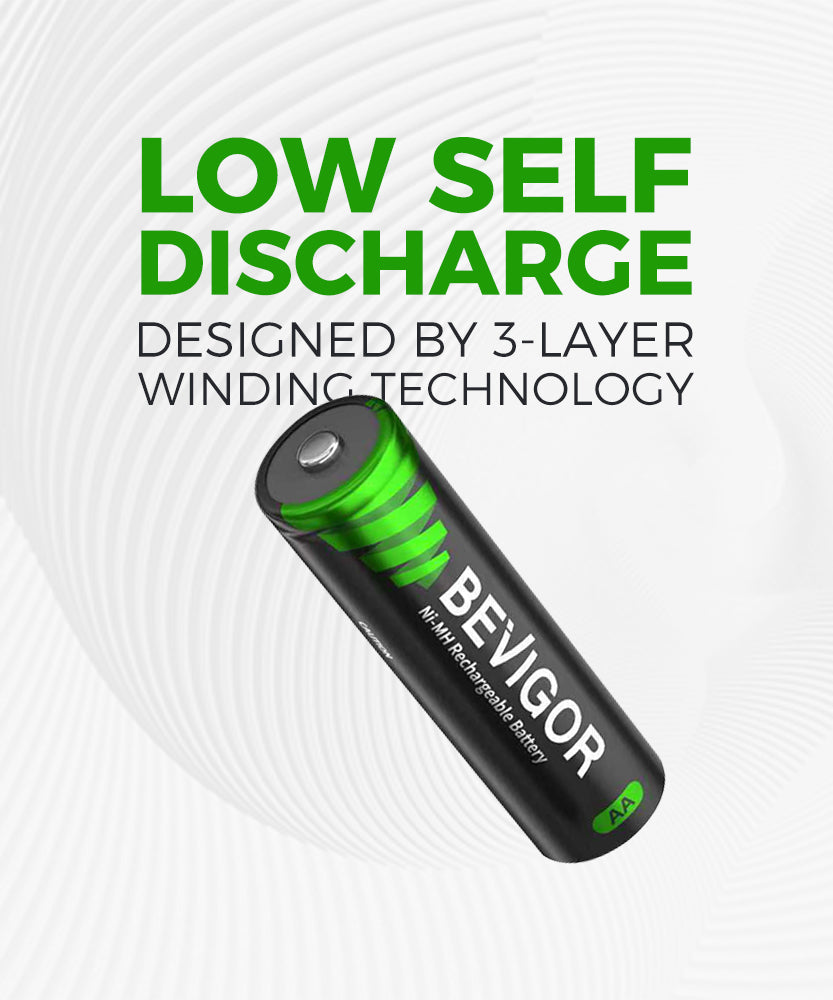 LOW SELF DISCHARGE DESIGNED BY 3-LAYER WINDING TECHNOLOGY