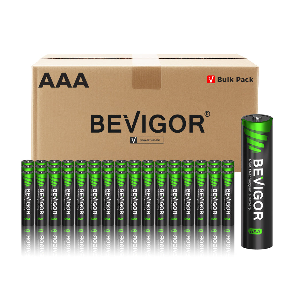 BEVIGOR 1100mAh NiMH Rechargeable AAA Batteries 1.2V Bulk Pack